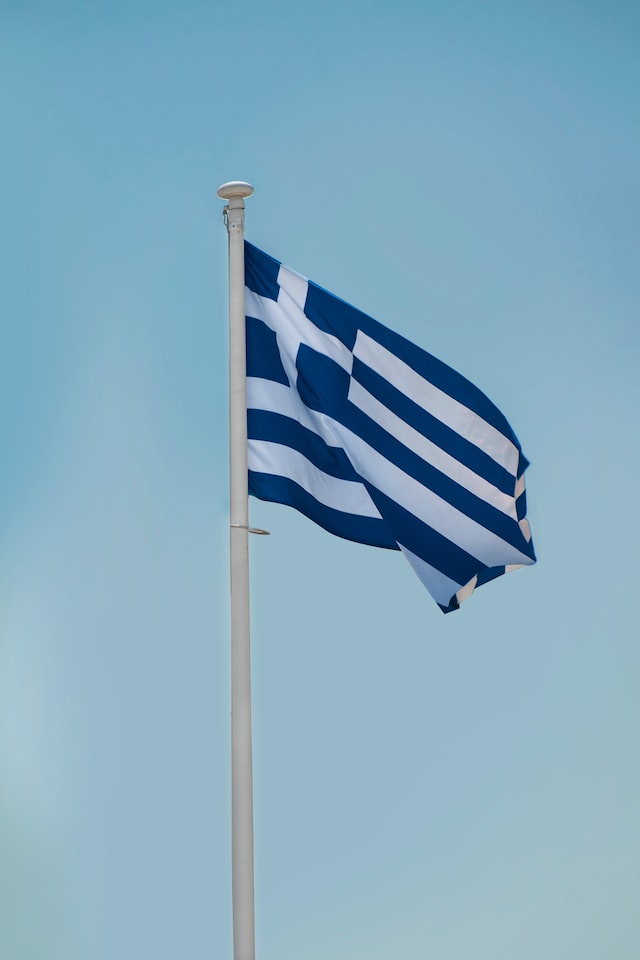 Image of The Greek flag.