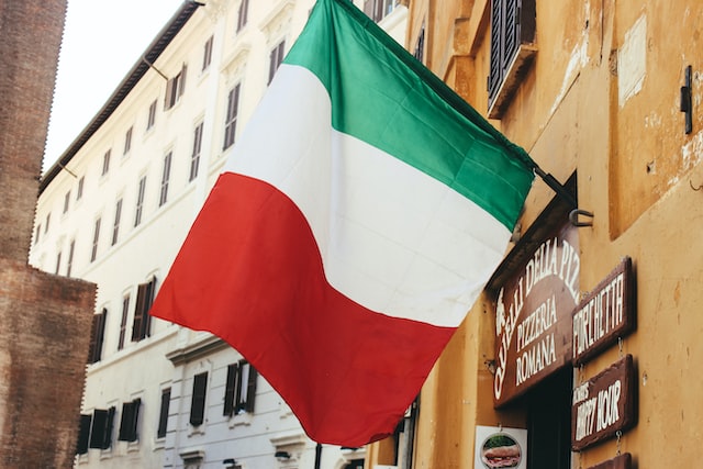 Image of The Italian flag.